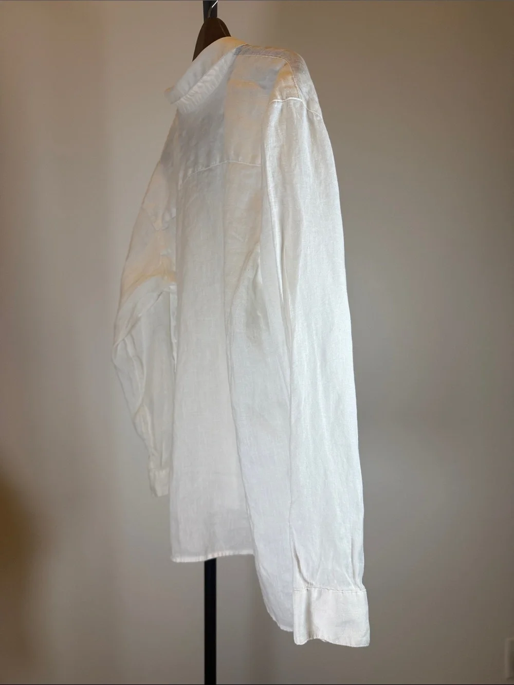 J. Jill White Love Linen Button-Up Long Sleeve Shirt | Size M - Picture 9 of 9
